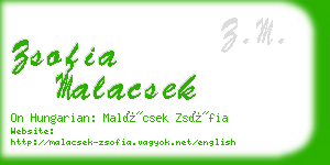 zsofia malacsek business card